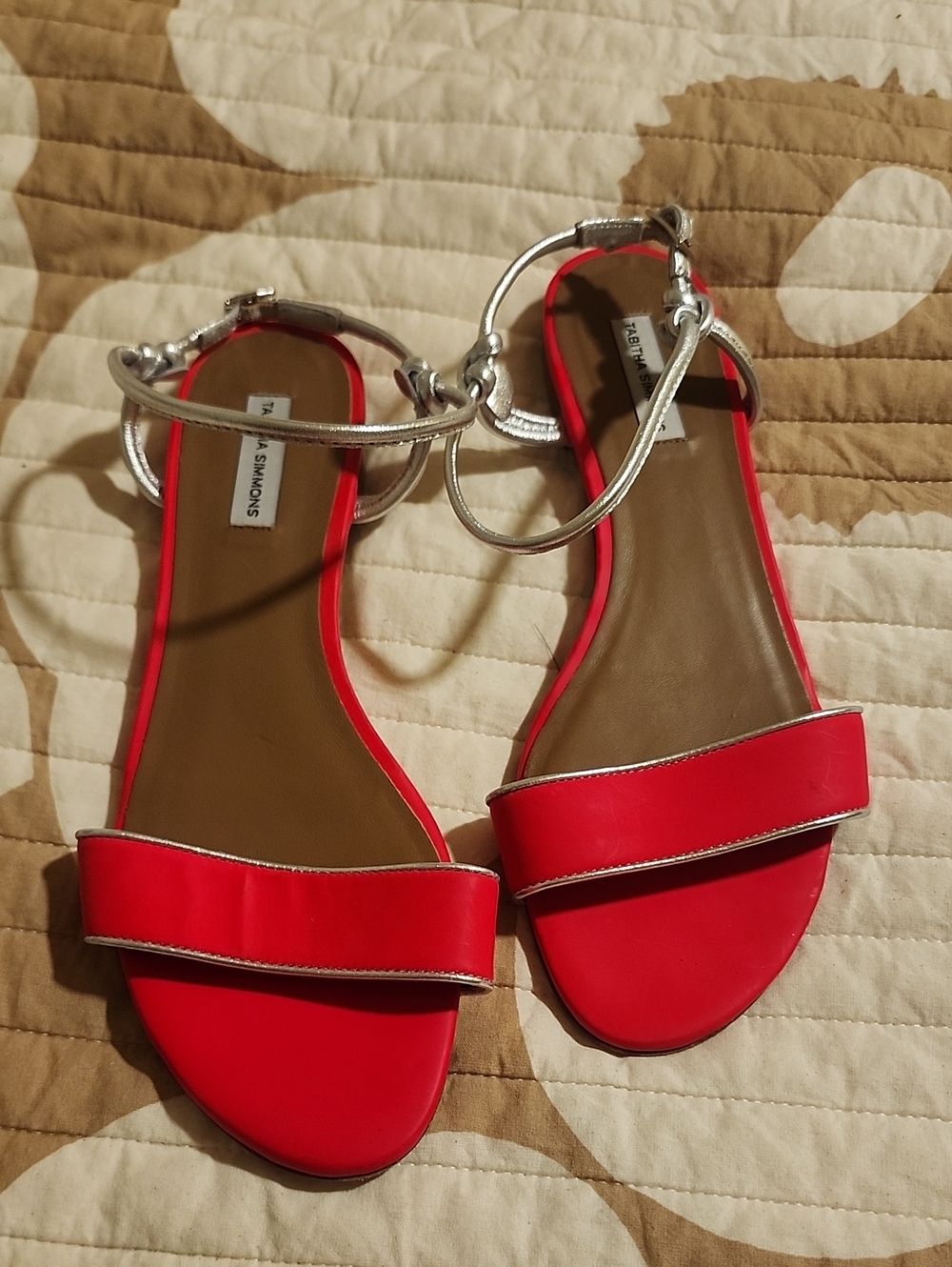 Pink & Silver Ankle Strap Flat Sandals